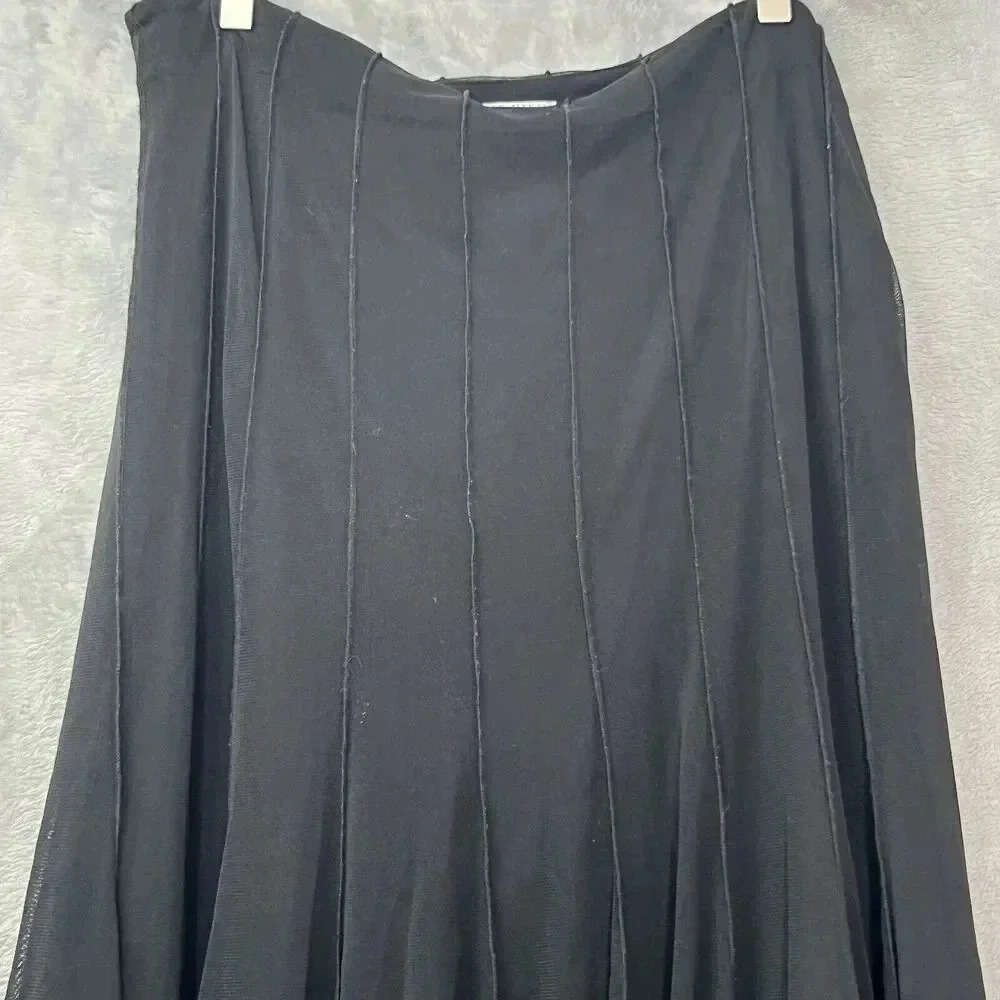 Alberto Makali Black Seamed Flowy Overlay Mesh Skirt‎ Flare Witchy Goth 14 - Picture 2 of 13